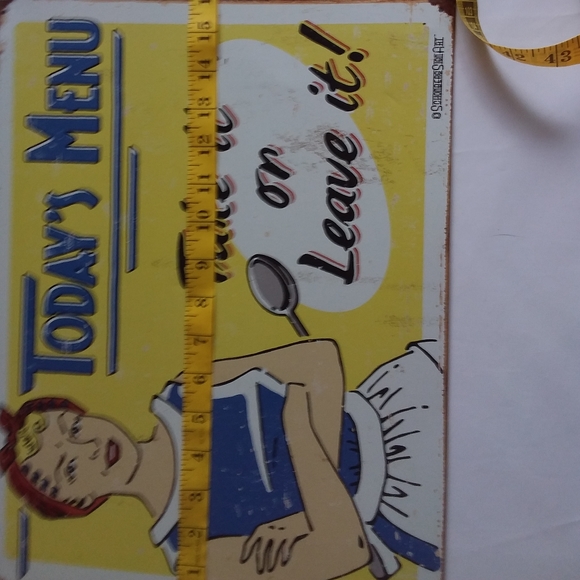 TIN SIGN  ART  "Today's Menu Take it or leave it." - Picture 3 of 5